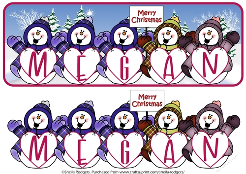 HAPPY SNOWMEN NAMES - MEGAN