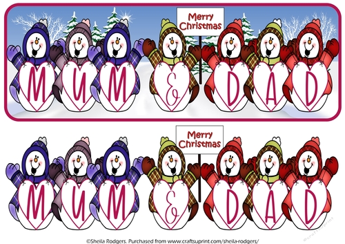 HAPPY SNOWMEN NAMES - MUM AND DAD
