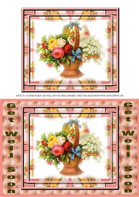 Doves in a Flower Basket Get Well Soon