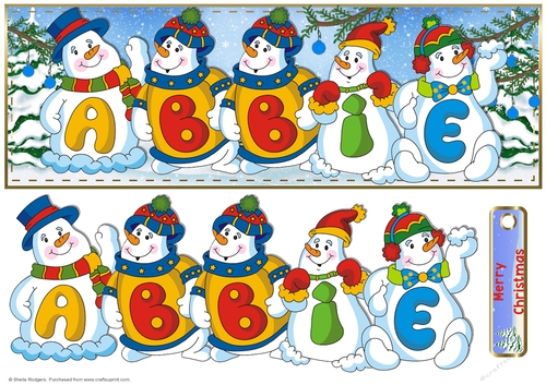 SNOWMEN NAMES LARGE DL - ABBIE