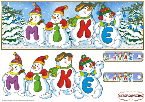 SNOWMEN NAMES LARGE DL - MIKE