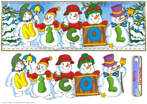 SNOWMEN NAMES LARGE DL - NICOL