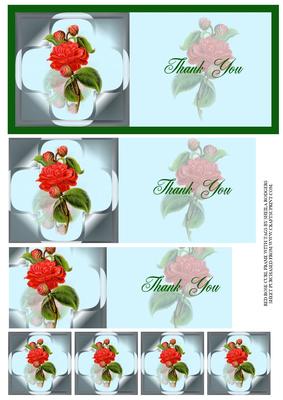 Red Rose Curl Frame with Tags