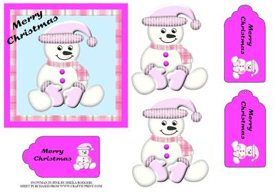 Snowman in Pink
