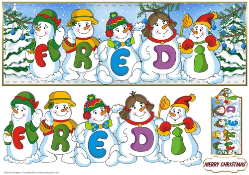 SNOWMEN NAMES LARGE DL - FREDI