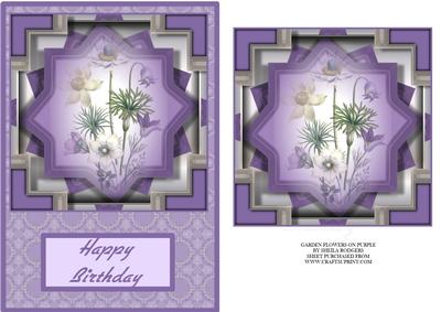 Garden Flowers on Purple