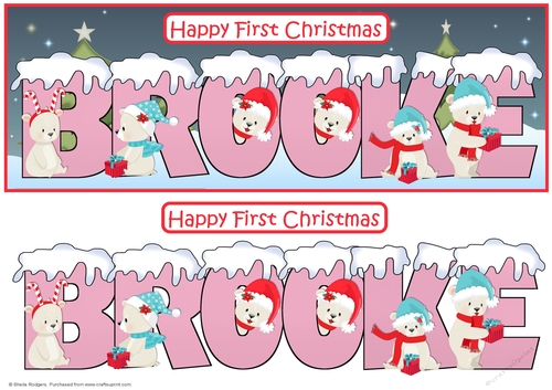 POLAR BEAR NAMES - BROOKE FIRST CHRISTMAS