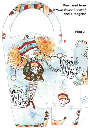 LARGE ROUND TOP GIFT BAG - COCOA GIRL