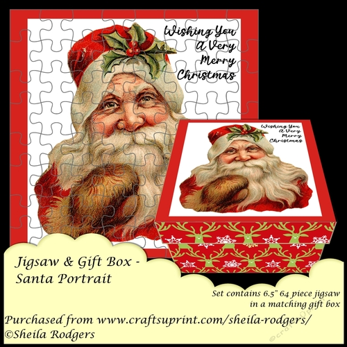 JIGSAW AND GIFT BOX - SANTA PORTRAIT