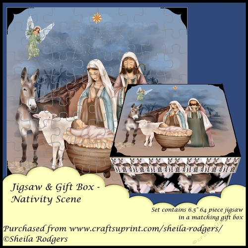 JIGSAW AND GIFT BOX - NATIVITY SCENE