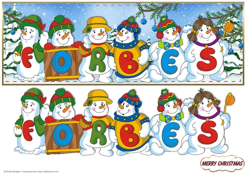 SNOWMEN NAMES LARGE DL - FORBES