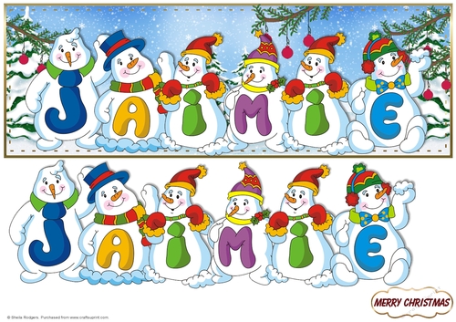 SNOWMEN NAMES LARGE DL - JAIMIE