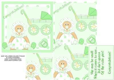 Baby Girl Green Square Pyramid