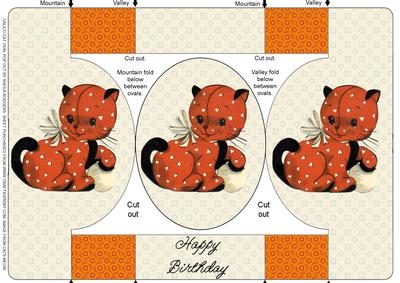 Calico Cat Oval Pop Out