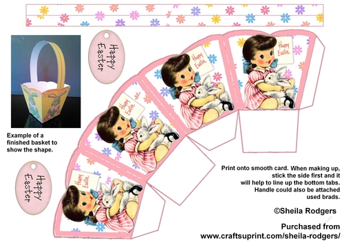 EASTER BASKET 1  - GIRL WITH BUNNY
