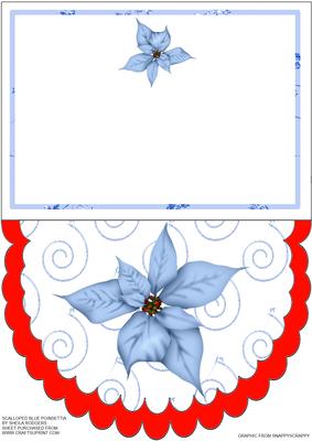 Scalloped Blue Poinsettia