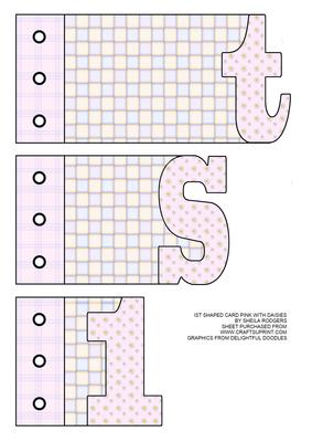 1st Shaped Card Pink with Daisies