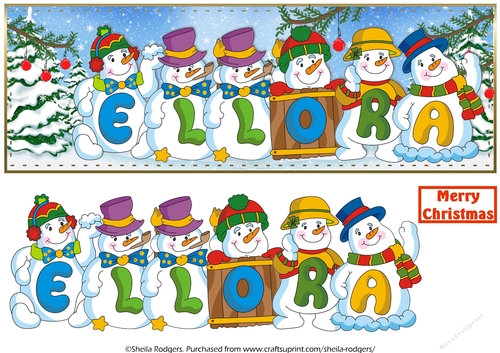 SNOWMEN NAMES LARGE DL - ELLORA