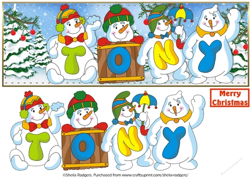 SNOWMEN NAMES LARGE DL - TONY