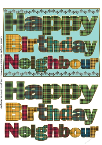 TARTAN BIRTHDAY - NEIGHBOUR