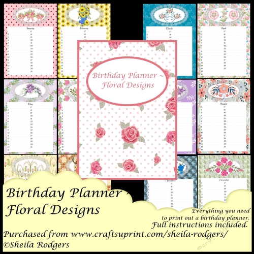 BIRTHDAY PLANNER - FLORAL DESIGNS