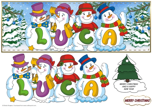 SNOWMEN NAMES LARGE DL - LUCA