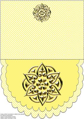 Scalloped Golden Flower on Lemon