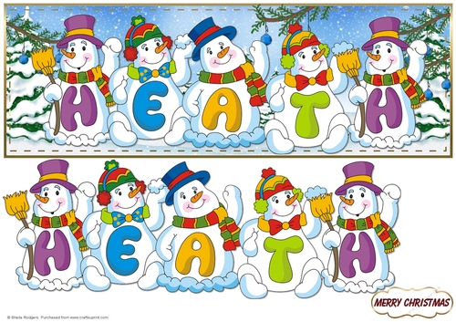 SNOWMEN NAMES LARGE DL - HEATH