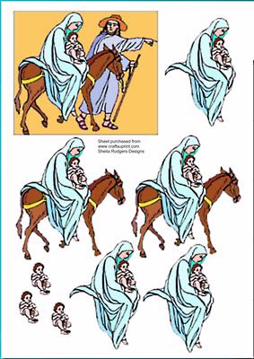 Mary, Jesus, Joseph, Donkey Christmas