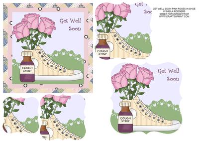 Get Well Soon Pink Roses in Shoe