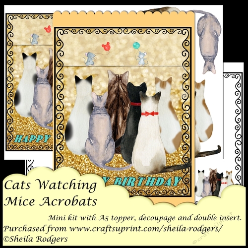CATS WATCHING MICE ACROBATS