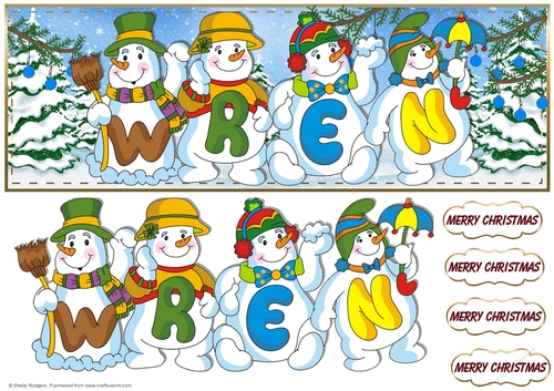 SNOWMEN NAMES LARGE DL - WREN