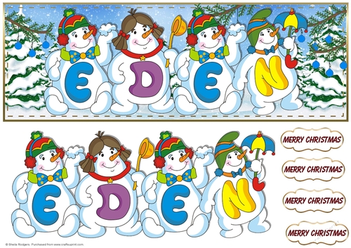 SNOWMEN NAMES LARGE DL - EDEN