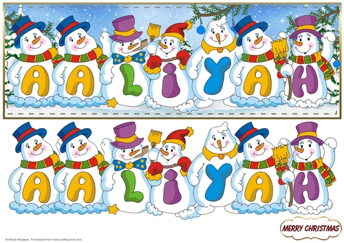 SNOWMEN NAMES LARGE DL - AALIYAH