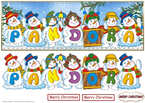 SNOWMEN NAMES LARGE DL - PANDORA