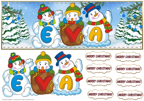 SNOWMEN NAMES LARGE DL - EVA