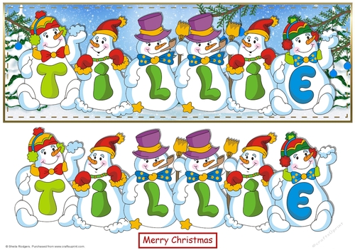 SNOWMEN NAMES LARGE DL - TILLIE
