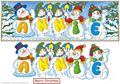SNOWMEN NAMES LARGE DL - ANNIE
