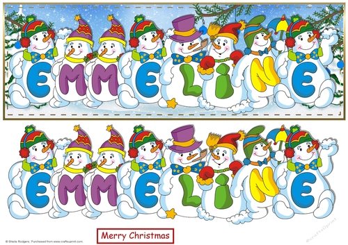 SNOWMEN NAMES LARGE DL - EMMELINE