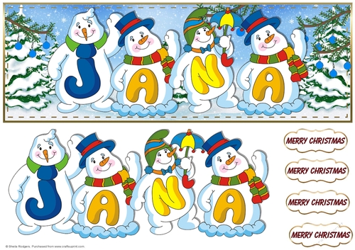 SNOWMEN NAMES LARGE DL - JANA