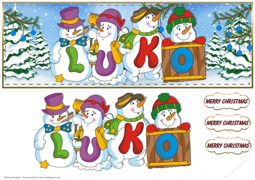 SNOWMEN NAMES LARGE DL - LUKO