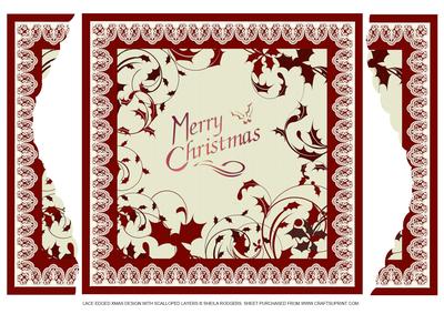 Lace Edged Xmas Design with Scalloped Layers