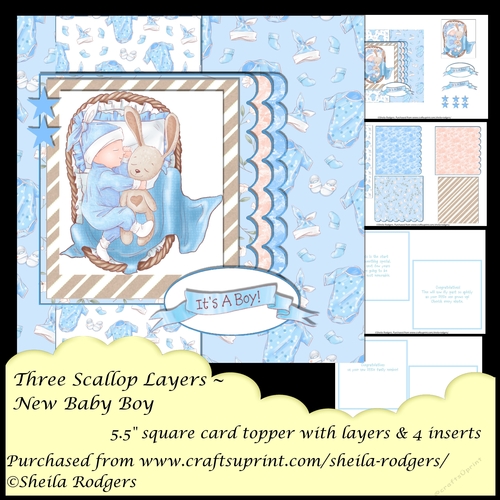 Three Scallop Layers - New Baby Boy