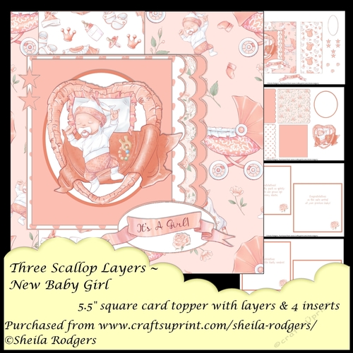 Three Scallop Layers - New Baby Girl