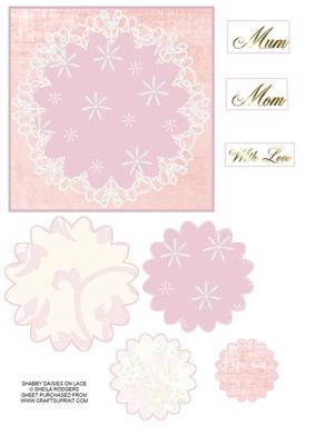 Shabby Pink Daisies on Lace
