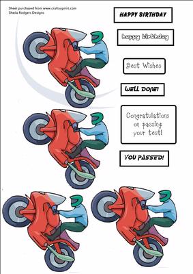 Red Motorbike Driving Test, Birthday
