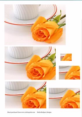Coffee and Gold Rose, Anniversary, Birthday