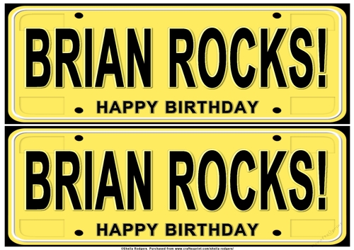 Number Plate - Brian Rocks