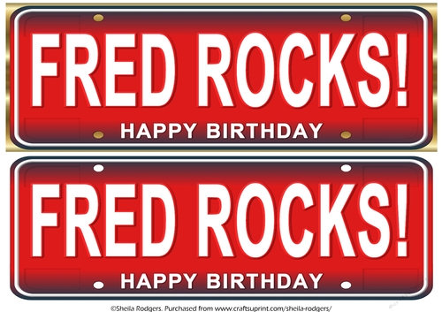 Number Plate - Fred Rocks