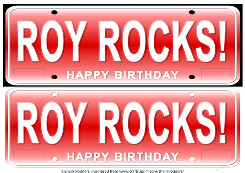 Number Plate - Roy Rocks